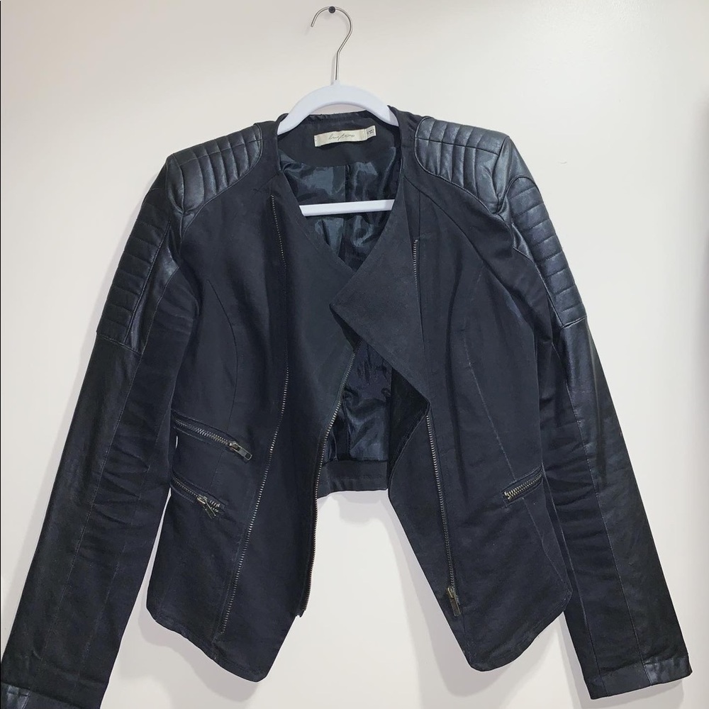 Biker leather mix jacket